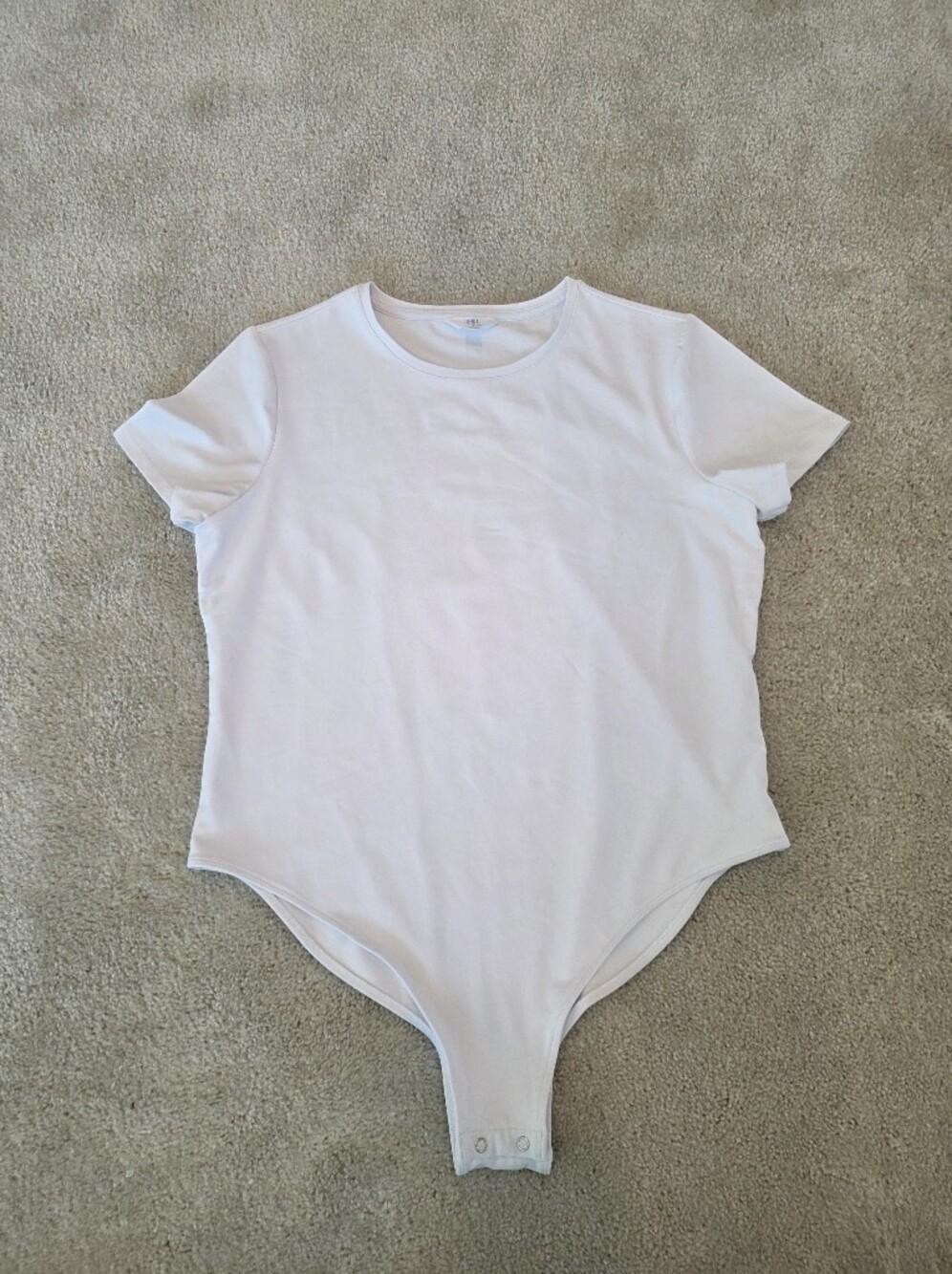 Time and Tru White Short-Sleeve Crewneck Bodysuit